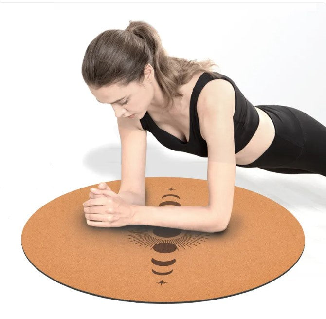 Cork Meditation &amp; Yoga Mat – Sun &amp; Moon Design