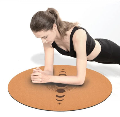Cork Meditation &amp; Yoga Mat – Sun &amp; Moon Design
