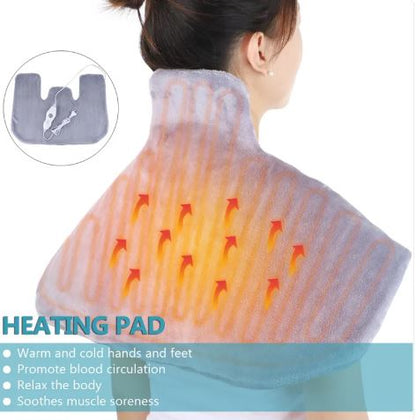 Heated Neck &amp; Shoulder Shawl Wrap with Adjustable Temperature