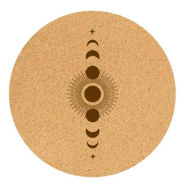 Cork Meditation &amp; Yoga Mat – Sun &amp; Moon Design